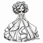 Stunning Ball Gown Dress Coloring Pages 2