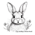 Stunning Bunny Portrait Coloring Pages for Adults 4