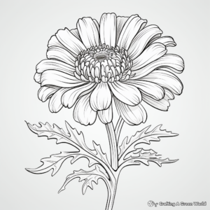 Stunning Chrysanthemum Fall Flowers Coloring Pages 2