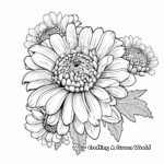 Stunning Chrysanthemum Fall Flowers Coloring Pages 3