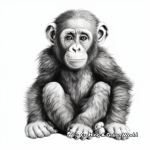 Stunning Full-bodied Chimpanzee Portraits Coloring Pages 3