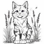 Stunning Maine Coon and Lavender Coloring Pages 2