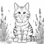 Stunning Maine Coon and Lavender Coloring Pages 3