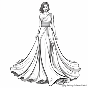 Stunning Red Carpet Dress Coloring Pages 1