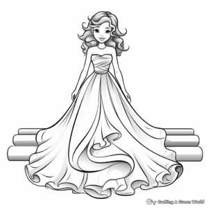 Stunning Red Carpet Dress Coloring Pages 2