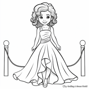 Stunning Red Carpet Dress Coloring Pages 3