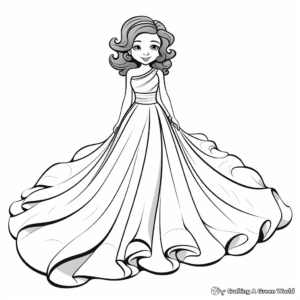 Stunning Red Carpet Dress Coloring Pages 4