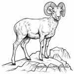 Stunning Rocky Mountain Bighorn Sheep Coloring Pages 1