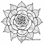 Stunning Rose Mandala Coloring Pages 4