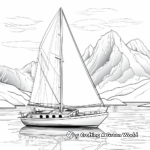 Stunning Sailboat Among Icebergs Coloring Page 3