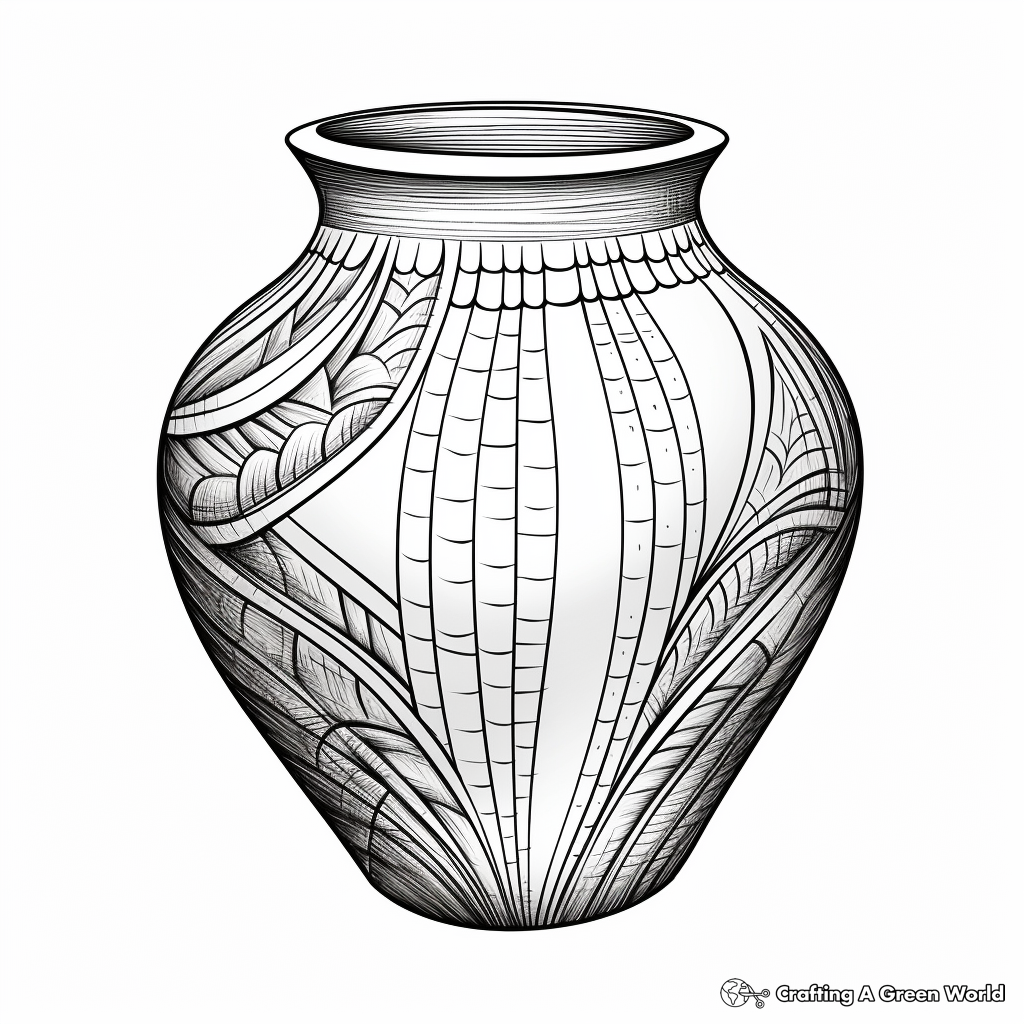Stunning Silver Vase Coloring Pages 1