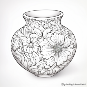 Stunning Silver Vase Coloring Pages 3
