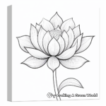 Stunning Single Lotus Flower Coloring Pages 1