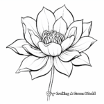 Stunning Single Lotus Flower Coloring Pages 2