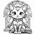 Stunning Stained Glass Angel Cat Coloring Pages 1