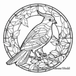 Stunning Stained-Glass Cardinal Coloring Pages 3