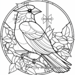 Stunning Stained-Glass Cardinal Coloring Pages 4