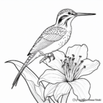 Stunning Starling and Stargazer Lily Coloring Sheets 1