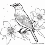 Stunning Starling and Stargazer Lily Coloring Sheets 3