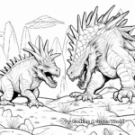 Stunning Stegosaurus Defending Against Predators Coloring Pages 1