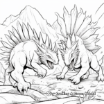 Stunning Stegosaurus Defending Against Predators Coloring Pages 4