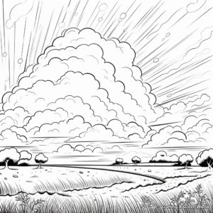 Stunning Supercell Thunderstorm Coloring Pages 1