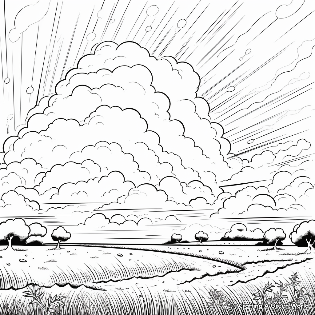 Stunning Supercell Thunderstorm Coloring Pages 1