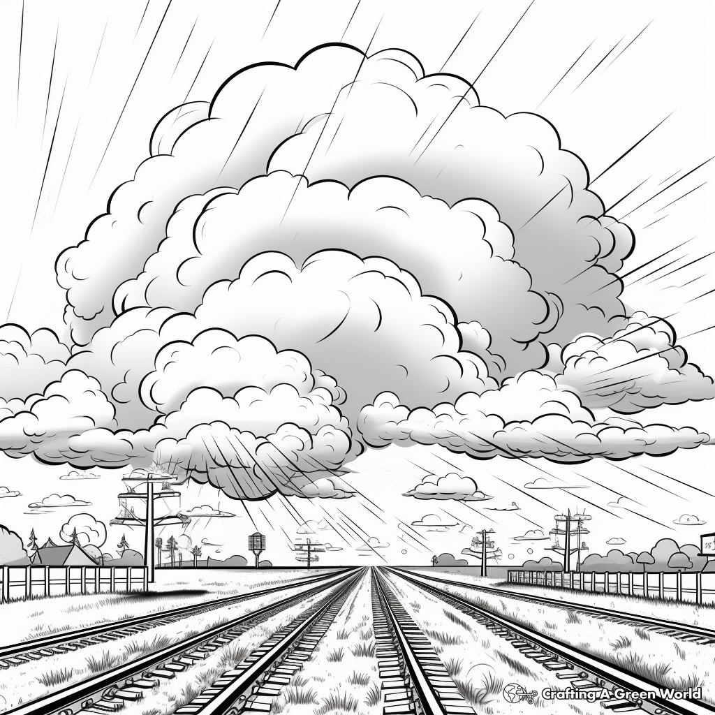 Stunning Supercell Thunderstorm Coloring Pages 3