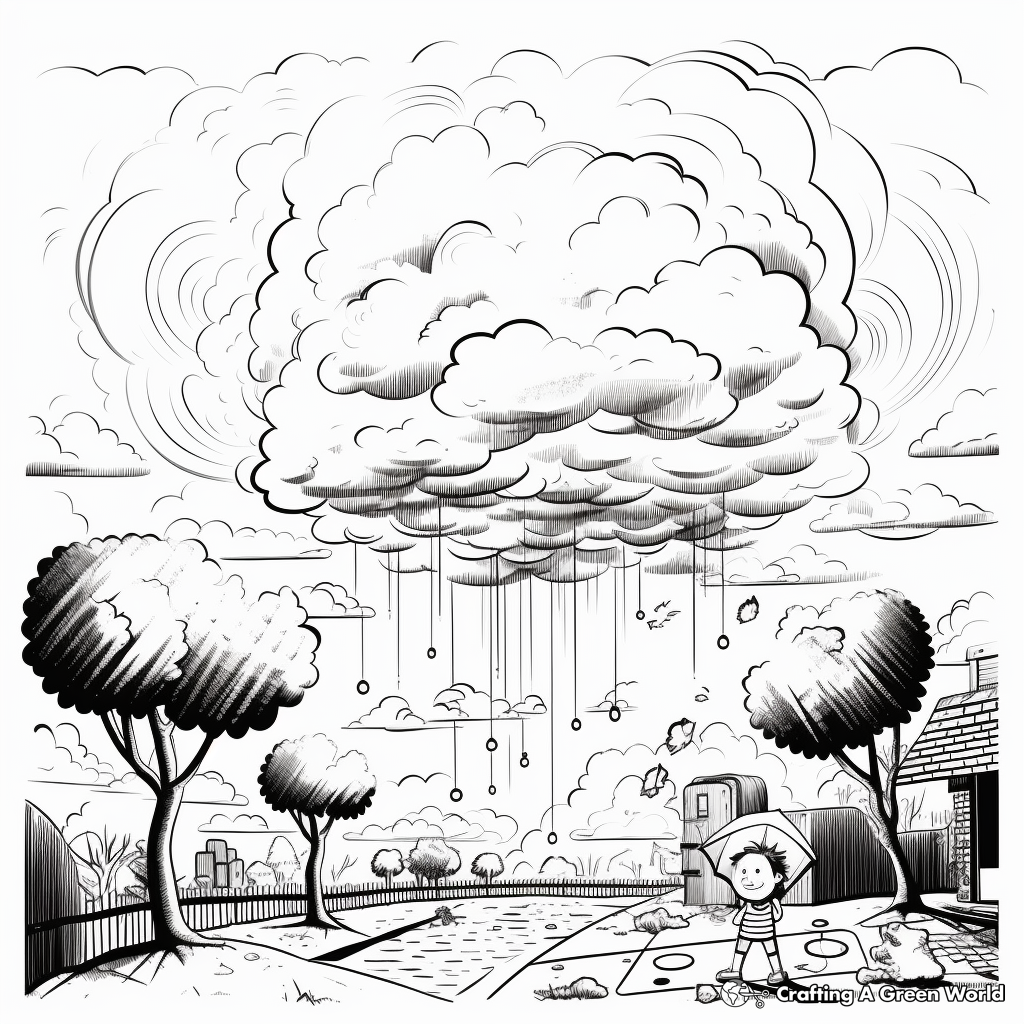 Stunning Supercell Thunderstorm Coloring Pages 4