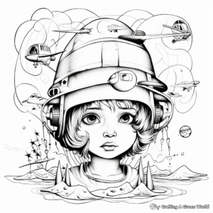 Stunning Surrealism Digital Art Coloring Pages 4