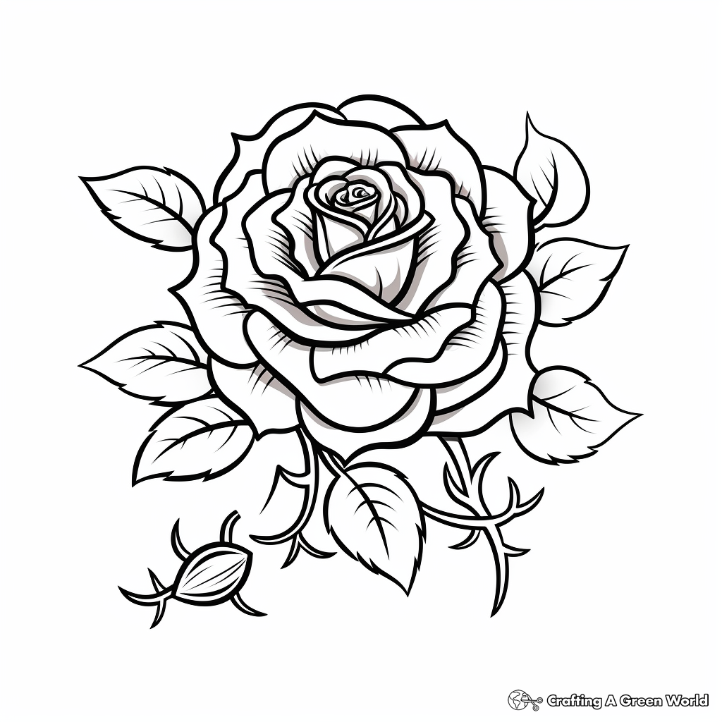 Red Vintage Rose | Realistic Temporary Tattoo – TattooIcon