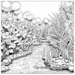 Stunning Water Garden Coloring Pages for Adults 1