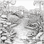 Stunning Water Garden Coloring Pages for Adults 2