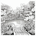 Stunning Water Garden Coloring Pages for Adults 4