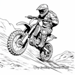 Stunt-Performing Dirt Bike: Action-Scene Coloring Pages 1