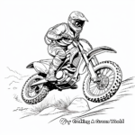 Stunt-Performing Dirt Bike: Action-Scene Coloring Pages 2