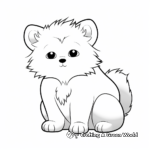 Stylish Arctic Fox in Snow Coloring Sheets 1