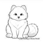Stylish Arctic Fox in Snow Coloring Sheets 2