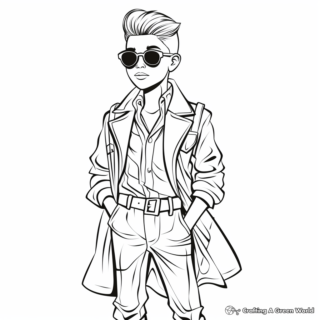 Stylish Celebrity Fashion Coloring Pages 3