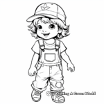 Stylish Gardener Overalls Coloring Pages 2