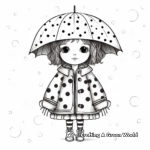 Stylish Polka Dot Raincoat Coloring Pages 1