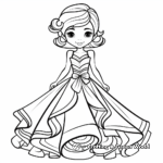 Stylish Prom Dress Coloring Pages 1