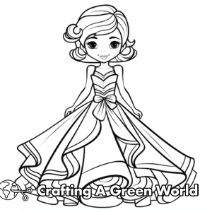 Prom Color Sheets Dress Coloring Pages - Free & Printable!