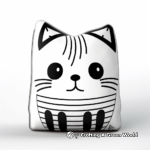 Stylish Striped Pillow Cat Coloring Sheets 1