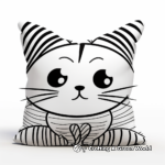 Stylish Striped Pillow Cat Coloring Sheets 2
