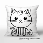 Stylish Striped Pillow Cat Coloring Sheets 3