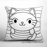 Stylish Striped Pillow Cat Coloring Sheets 4