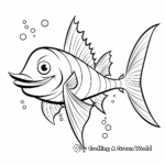 Stylish Swordfish Cartoon Coloring Pages 1