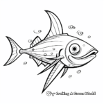 Stylish Swordfish Cartoon Coloring Pages 2