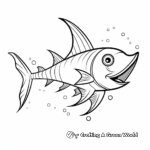 Stylish Swordfish Cartoon Coloring Pages 3